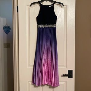Rare Editions Purple Ombré Pleated Dress Girls Size 8
